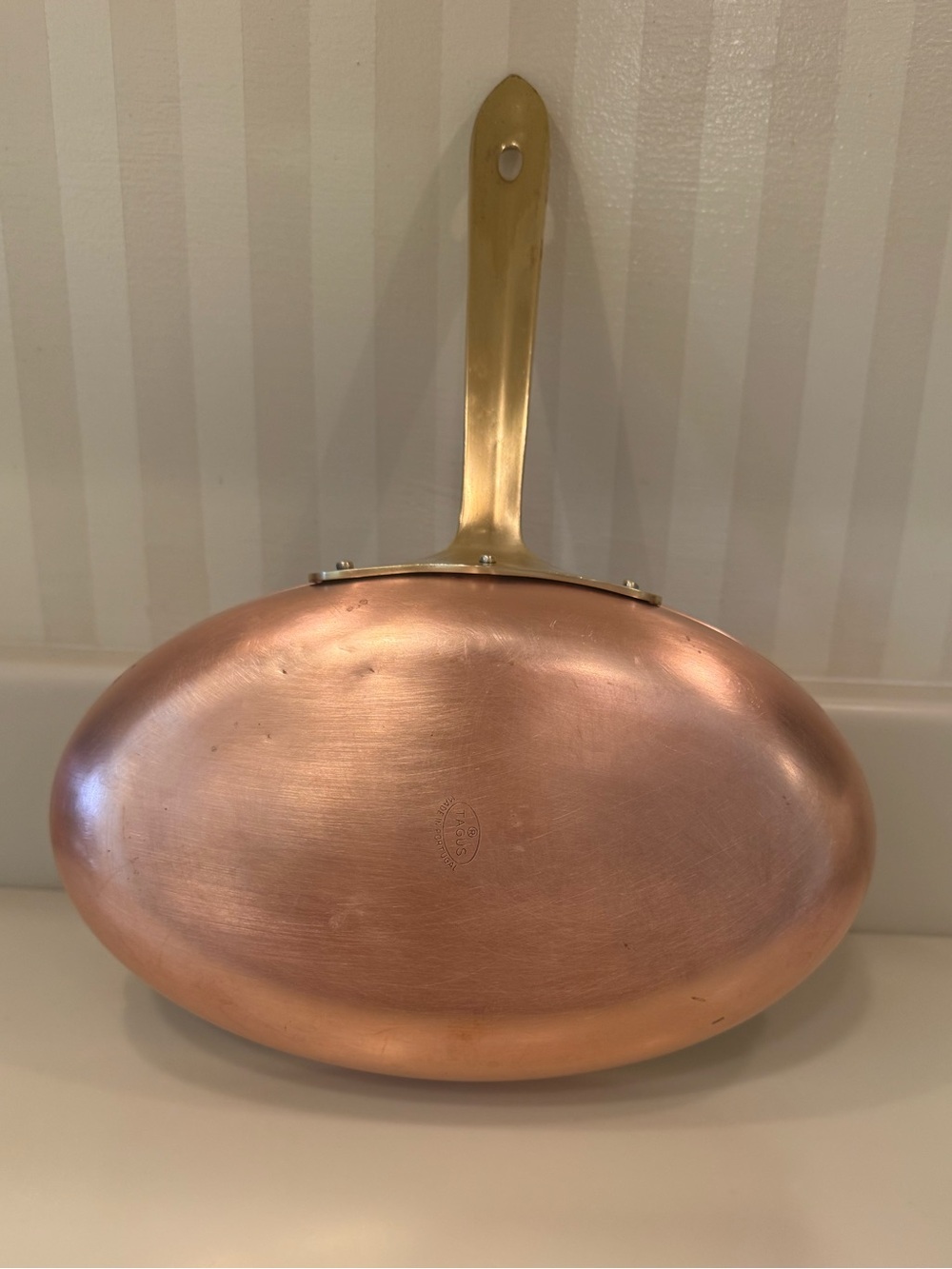 Tagus Vintage Copper 8” x 5” Skillet With Brass Handle Made In Portugal - Picture 2 of 13